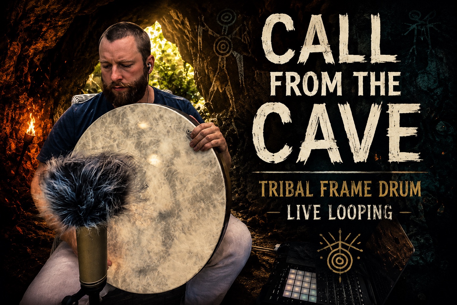 Artwork for Call from the Cave | Tribal Frame Drum Live Looping | Erik Averdal